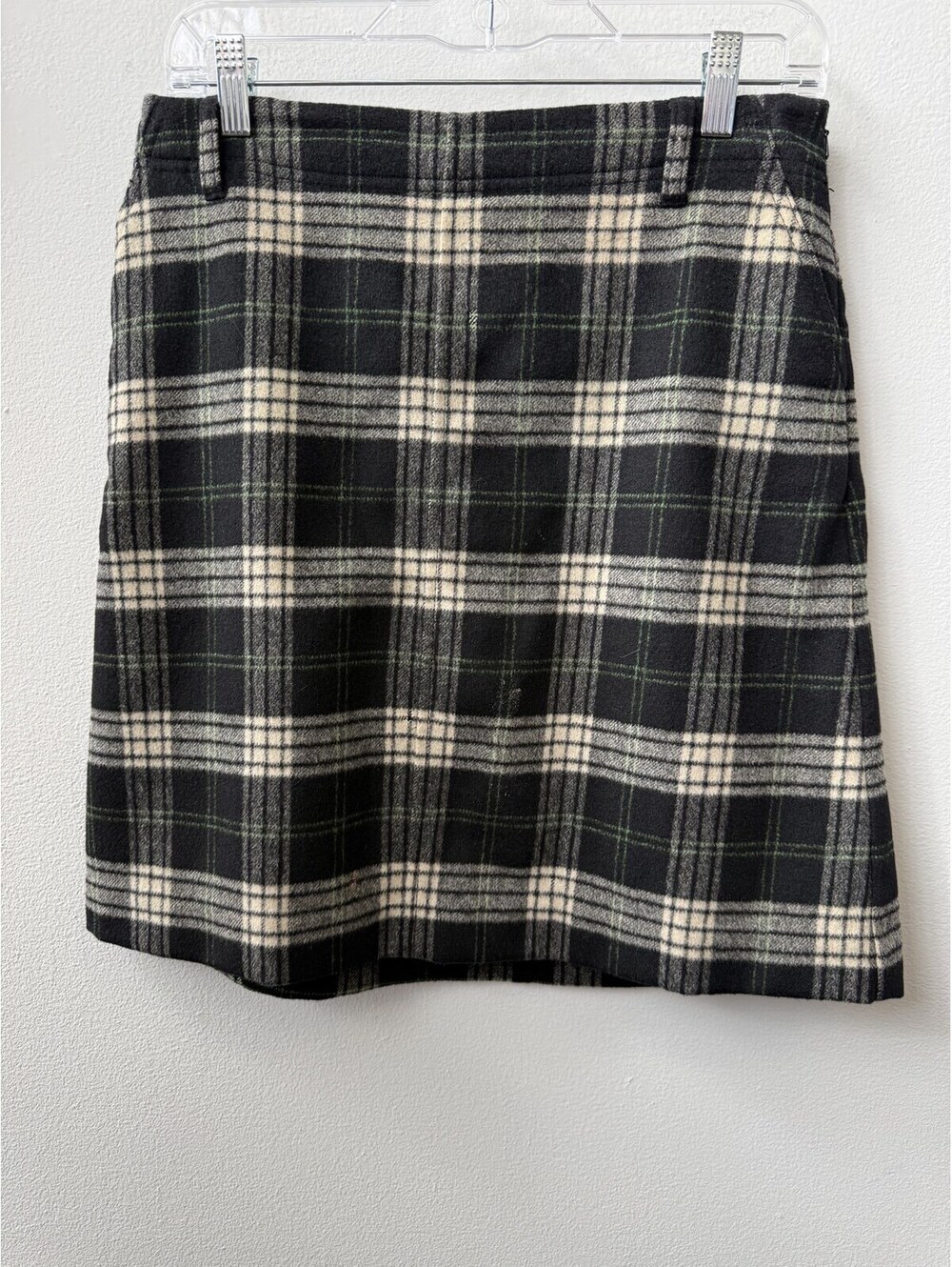 Eddie Bauer Plaid Wool-Cashmere Mini Skirt Dark Academia Size 4